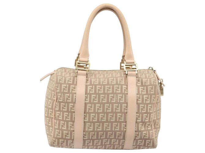 Borsa a mano Mamma Baguette in tela Zucchino FENDI rosa e oro Auth mr2533 - vista 2