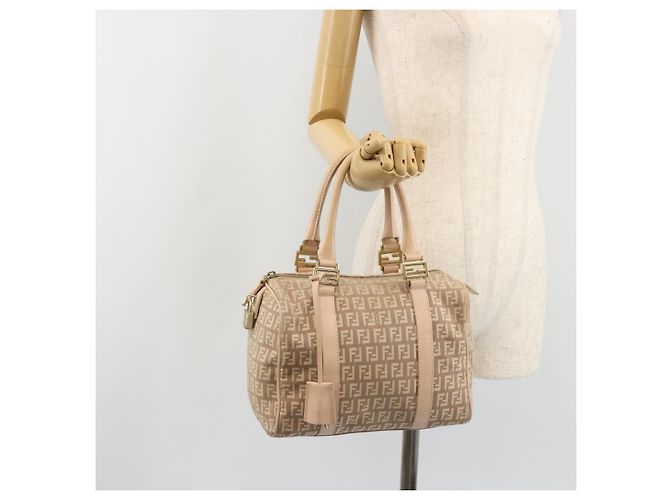 Borsa a mano Mamma Baguette in tela Zucchino FENDI rosa e oro Auth mr2533 - vista 24