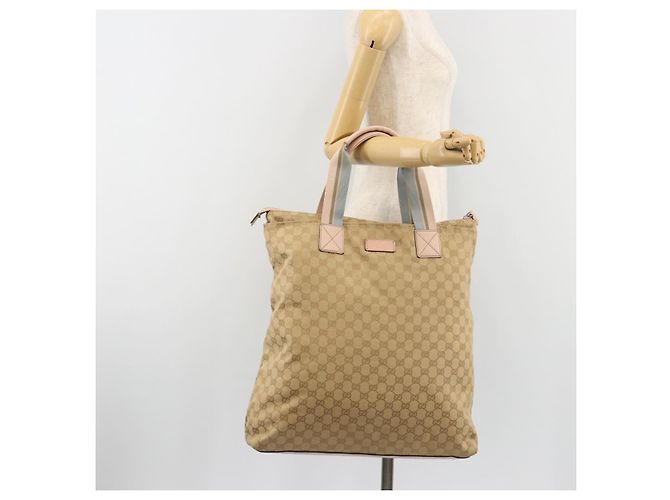 Borsa Tote GUCCI GG Canvas Sherry Line Beige 131233 Auth ka4996A - vista 23