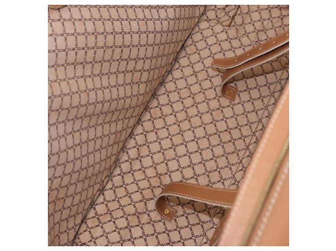 Céline CELINE Attache Case Macadam Canvas Trunk PVC Marrone Oro Auth 182603 D'oro - vista 10