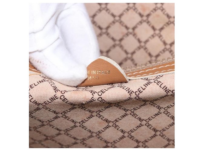 Céline CELINE Attache Case Macadam Canvas Trunk PVC Marrone Oro Auth 182603 D'oro - vista 11