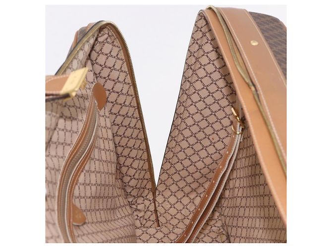 Céline CELINE Attache Case Macadam Canvas Trunk PVC Marrone Oro Auth 182603 D'oro - vista 22