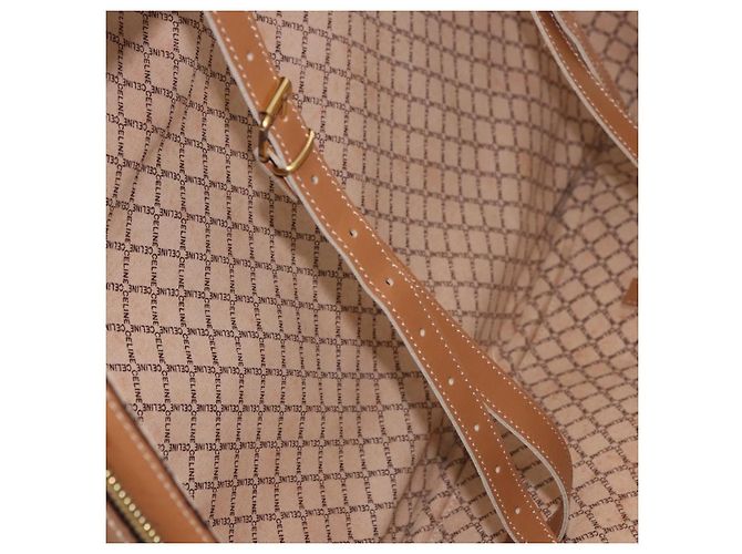 Céline CELINE Attache Case Macadam Canvas Trunk PVC Marrone Oro Auth 182603 D'oro - vista 24