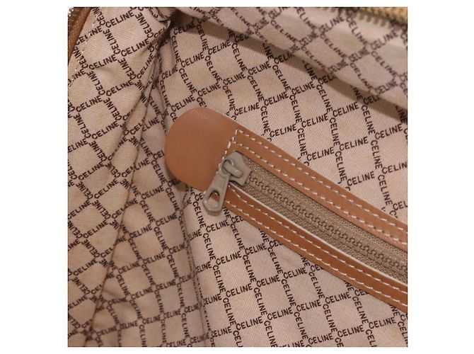 Céline CELINE Attache Case Macadam Canvas Trunk PVC Marrone Oro Auth 182603 D'oro - vista 26