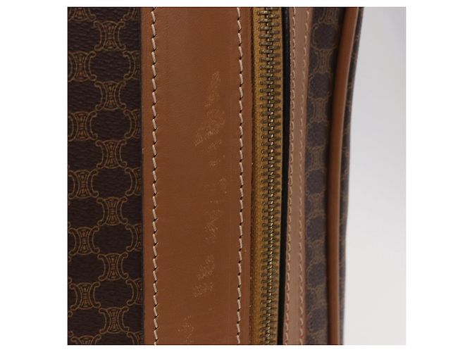 Céline CELINE Attache Case Macadam Canvas Trunk PVC Marrone Oro Auth 182603 D'oro - vista 4