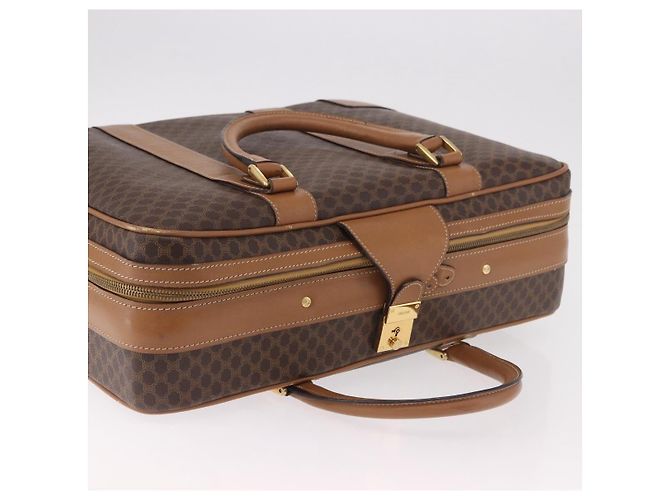 Céline CELINE Attache Case Macadam Canvas Trunk PVC Marrone Oro Auth 182603 D'oro - vista 7