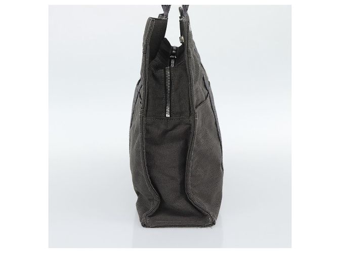 Hermès Borsa HERMES Her LineMM in tela Grigio Argento Auth 189610 Marrone - vista 3