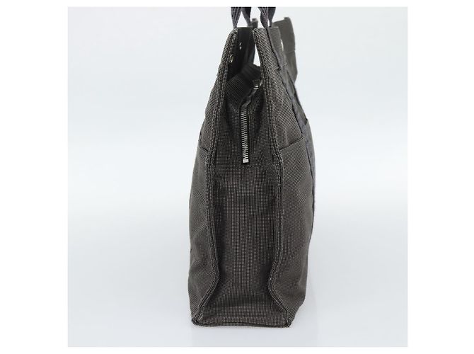 Hermès Borsa HERMES Her LineMM in tela Grigio Argento Auth 189610 Marrone - vista 4