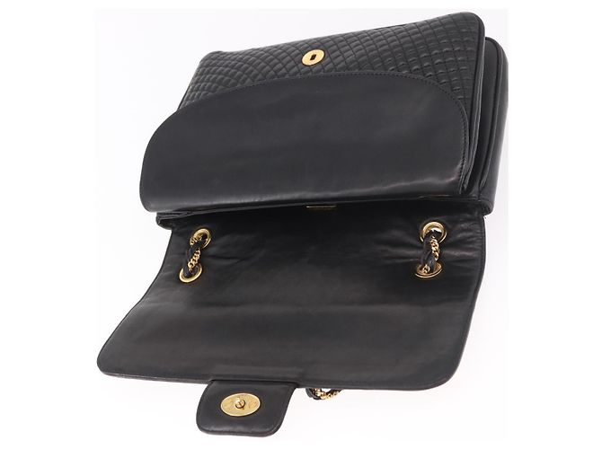 Borsa a Spalla con Catena BALLY in Pelle Nera e Oro Auth BA13679A Nero D'oro - vista 10
