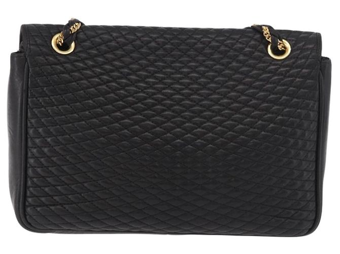 Borsa a Spalla con Catena BALLY in Pelle Nera e Oro Auth BA13679A Nero D'oro - vista 2