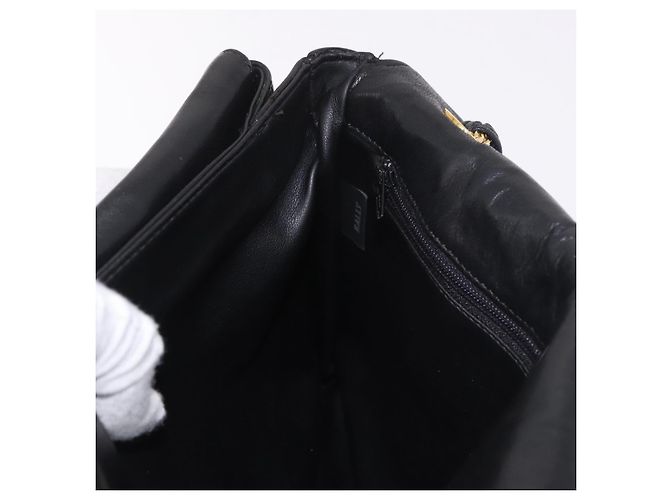 Borsa a Spalla con Catena BALLY in Pelle Nera e Oro Auth BA13679A Nero D'oro - vista 20