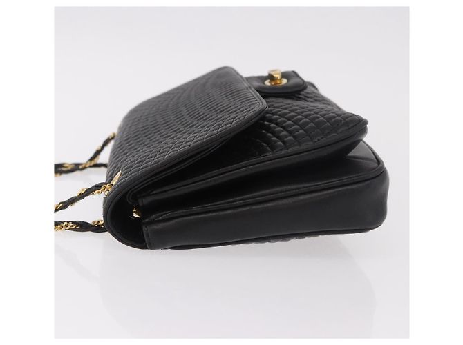Borsa a Spalla con Catena BALLY in Pelle Nera e Oro Auth BA13679A Nero D'oro - vista 4