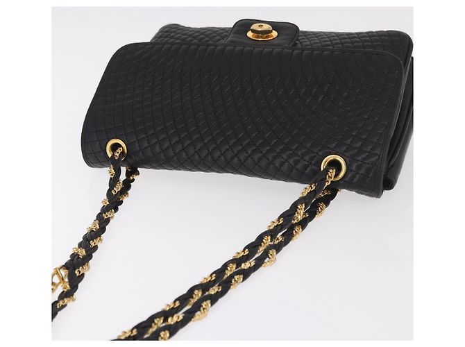 Borsa a Spalla con Catena BALLY in Pelle Nera e Oro Auth BA13679A Nero D'oro - vista 6