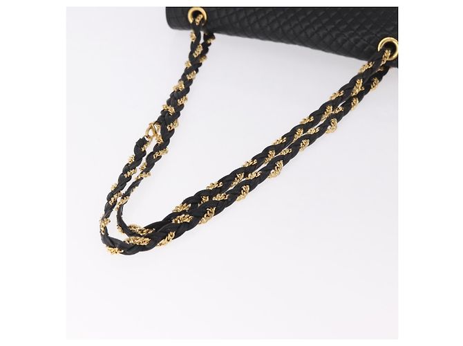 Borsa a Spalla con Catena BALLY in Pelle Nera e Oro Auth BA13679A Nero D'oro - vista 7