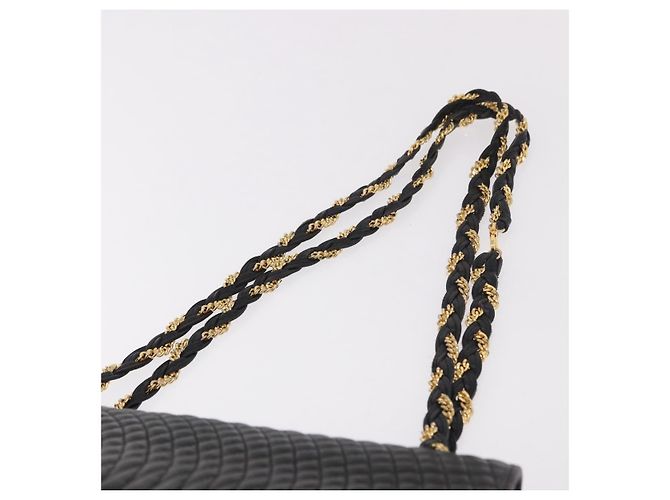 Borsa a Spalla con Catena BALLY in Pelle Nera e Oro Auth BA13679A Nero D'oro - vista 8