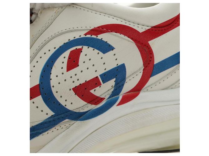 GUCCI Run Sneaker aus Leder Weiß Auth 190306M - Ansicht 10