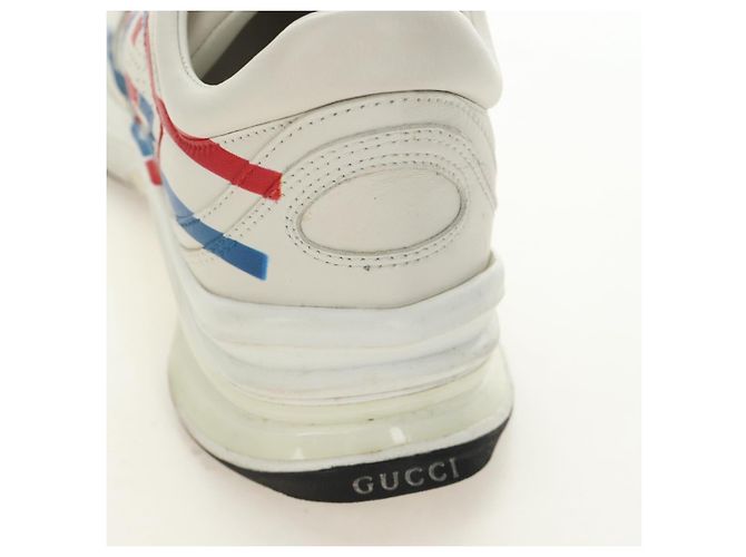 GUCCI Run Sneaker aus Leder Weiß Auth 190306M - Ansicht 12