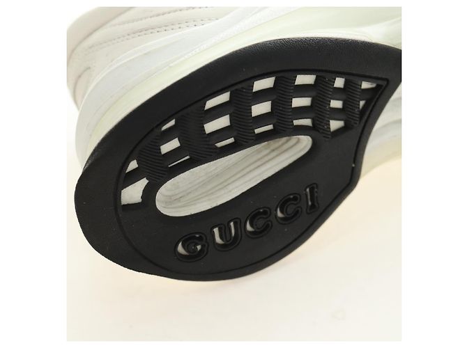 GUCCI Run Sneaker aus Leder Weiß Auth 190306M - Ansicht 15