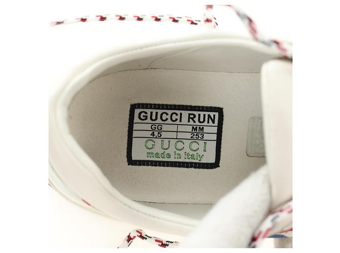 GUCCI Run Sneaker aus Leder Weiß Auth 190306M - Ansicht 18
