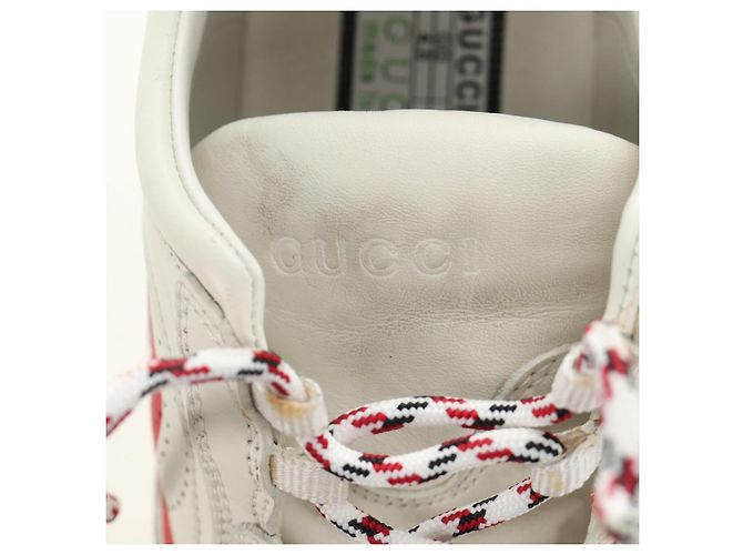 GUCCI Run Sneaker aus Leder Weiß Auth 190306M - Ansicht 20