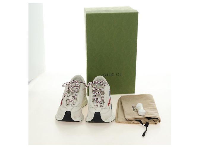 GUCCI Run Sneaker aus Leder Weiß Auth 190306M - Ansicht 24