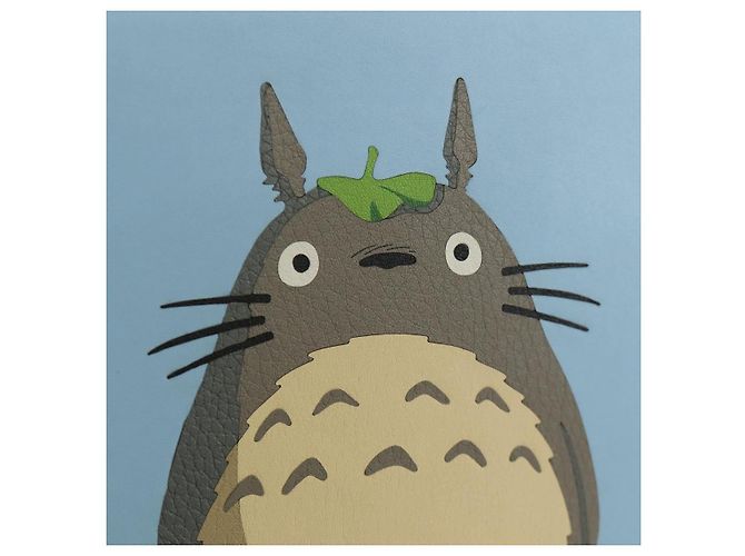 LOEWE Studio Ghibli My Neighbor Totoro Heel Pouch Pelle Blu Autentico 167429SM - vista 21