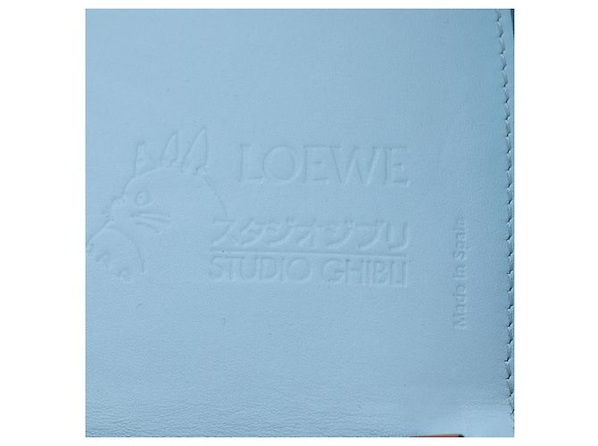 LOEWE Studio Ghibli My Neighbor Totoro Heel Pouch Pelle Blu Autentico 167429SM - vista 27