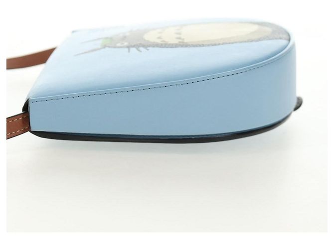 LOEWE Studio Ghibli My Neighbor Totoro Heel Pouch Pelle Blu Autentico 167429SM - vista 3