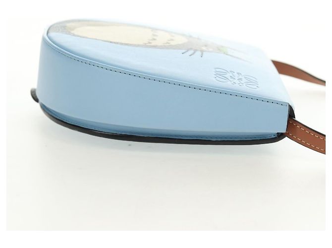 LOEWE Studio Ghibli My Neighbor Totoro Heel Pouch Pelle Blu Autentico 167429SM - vista 4