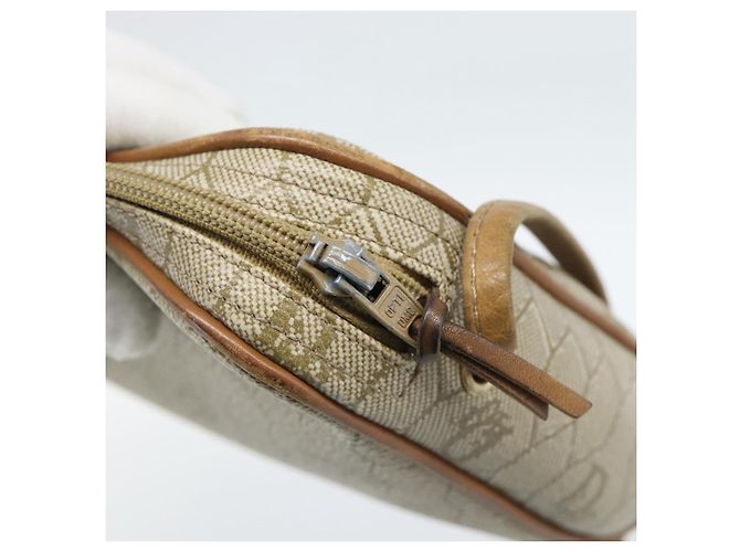 Borsa a tracolla Christian Dior Honeycomb Canvas PVC Beige Oro Auth ep14966 D'oro - vista 10