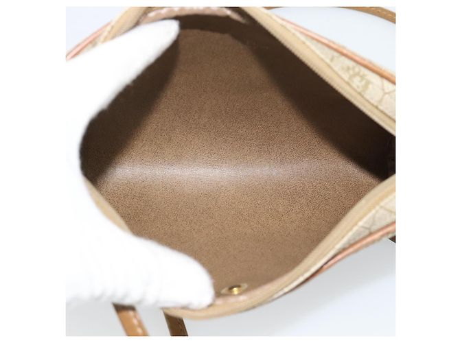 Borsa a tracolla Christian Dior Honeycomb Canvas PVC Beige Oro Auth ep14966 D'oro - vista 12