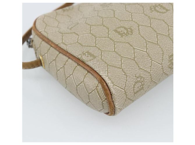 Borsa a tracolla Christian Dior Honeycomb Canvas PVC Beige Oro Auth ep14966 D'oro - vista 14