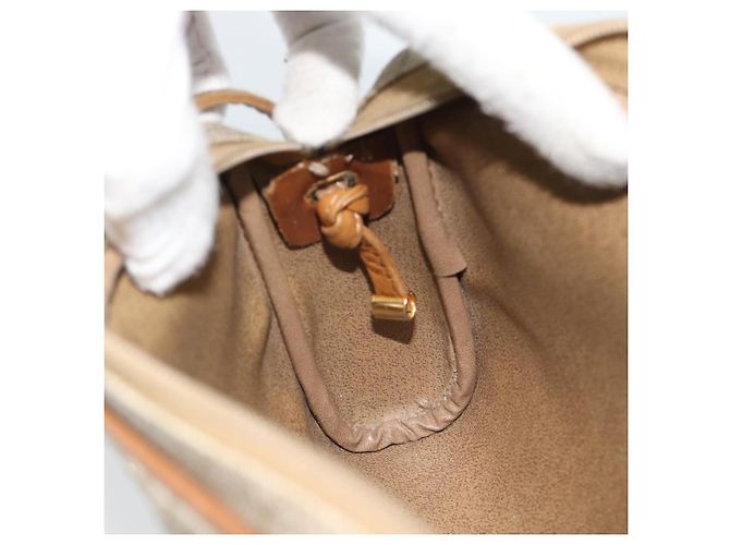 Borsa a tracolla Christian Dior Honeycomb Canvas PVC Beige Oro Auth ep14966 D'oro - vista 18