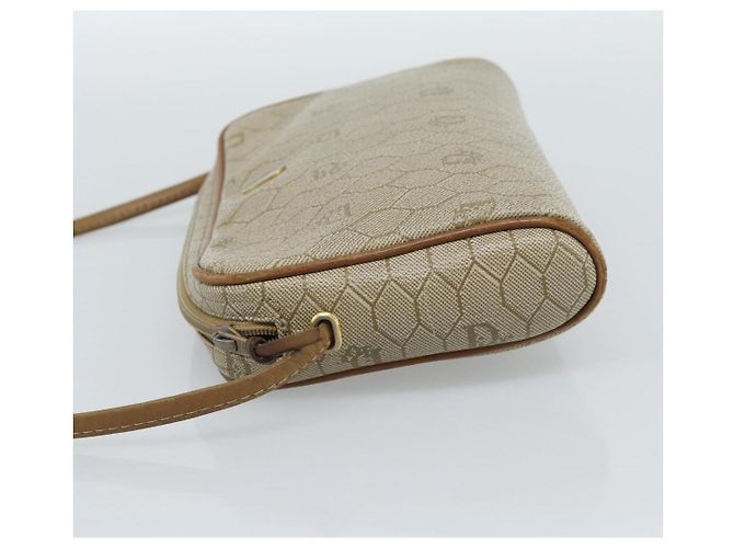Borsa a tracolla Christian Dior Honeycomb Canvas PVC Beige Oro Auth ep14966 D'oro - vista 3