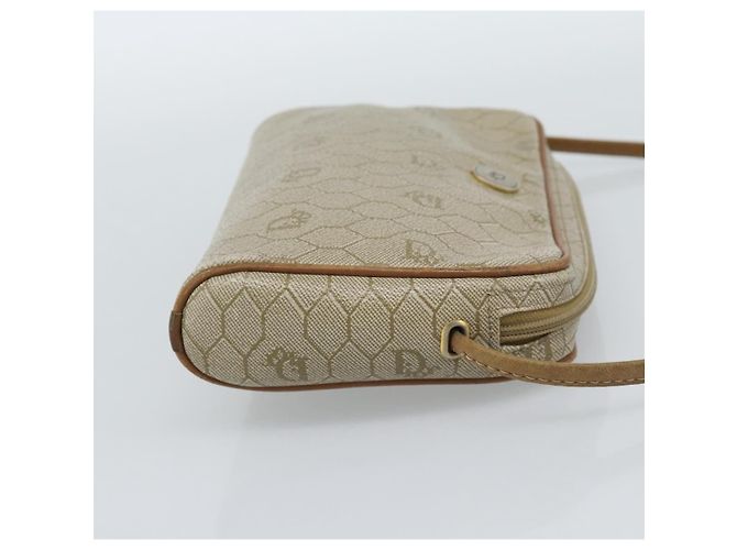 Borsa a tracolla Christian Dior Honeycomb Canvas PVC Beige Oro Auth ep14966 D'oro - vista 4