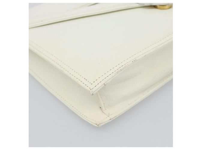 Clutch SAINT LAURENT in pelle bianca e oro Auth 188300 Bianco D'oro - vista 14