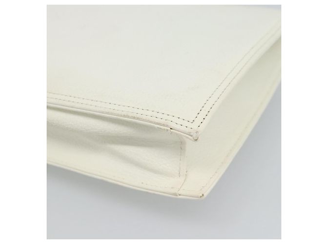 Clutch SAINT LAURENT in pelle bianca e oro Auth 188300 Bianco D'oro - vista 15