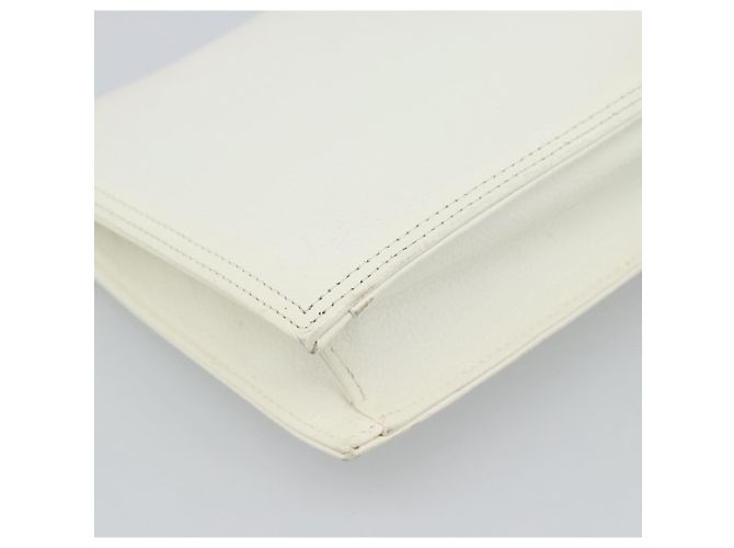 Clutch SAINT LAURENT in pelle bianca e oro Auth 188300 Bianco D'oro - vista 16