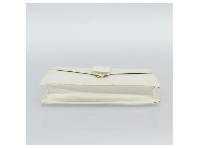 Clutch SAINT LAURENT in pelle bianca e oro Auth 188300 Bianco D'oro - vista 6