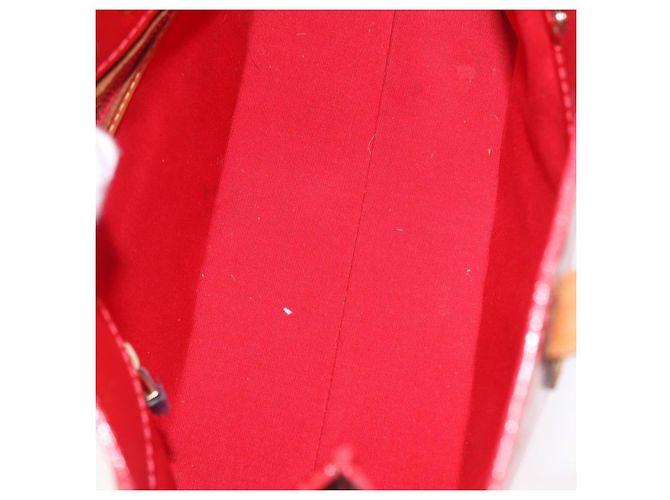 LOUIS VUITTON Monogram Vernis Reade PM Hand Bag Red Rouge M91088 LV Auth BA13792 Rosso - vista 11