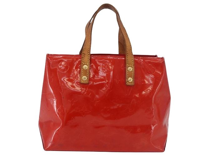 LOUIS VUITTON Monogram Vernis Reade PM Hand Bag Red Rouge M91088 LV Auth BA13792 Rosso - vista 13