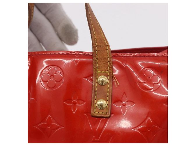 LOUIS VUITTON Monogram Vernis Reade PM Hand Bag Red Rouge M91088 LV Auth BA13792 Rosso - vista 17