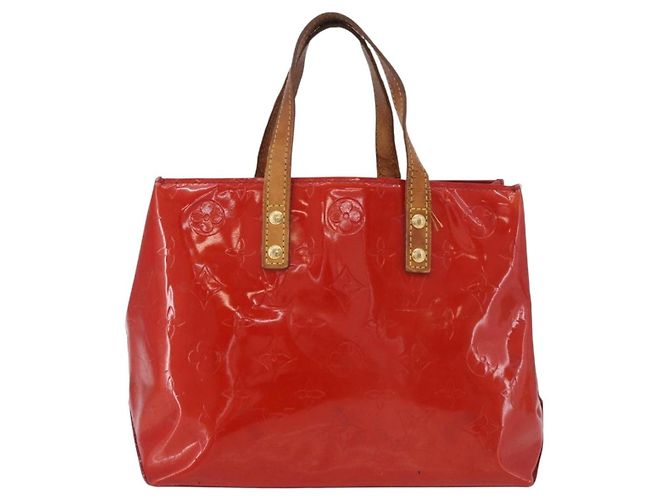 LOUIS VUITTON Monogram Vernis Reade PM Hand Bag Red Rouge M91088 LV Auth BA13792 Rosso - vista 2
