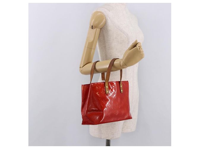LOUIS VUITTON Monogram Vernis Reade PM Hand Bag Red Rouge M91088 LV Auth BA13792 Rosso - vista 23