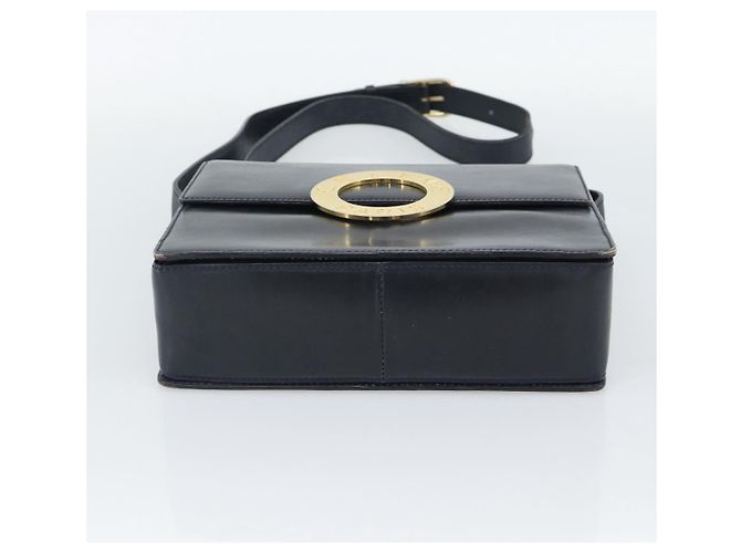 Céline CELINE Circle Schultertasche aus Leder Schwarz Gold Authentisch 189921 Golden - vista 5