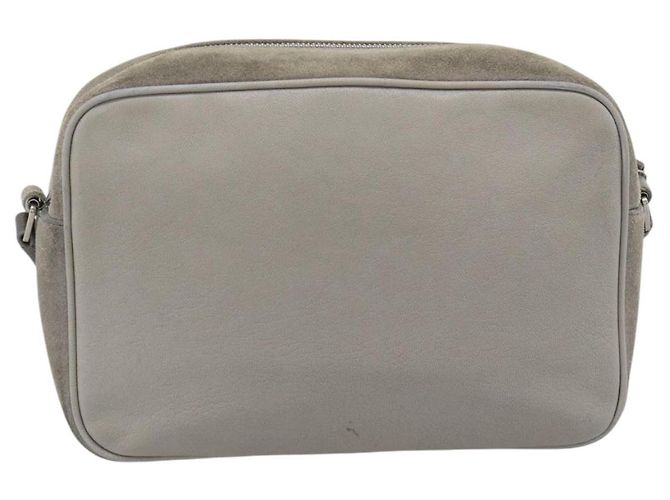 Borsa a Spalla SAINT LAURENT Scamosciato Grigio Argento 520533 Auth bs35745V Marrone - vista 2