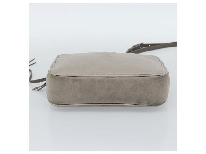 Borsa a Spalla SAINT LAURENT Scamosciato Grigio Argento 520533 Auth bs35745V Marrone - vista 5