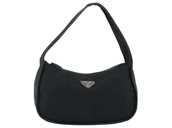 Borsa a tracolla PRADA Nylon Nero Argento Auth 190337A - vista 13
