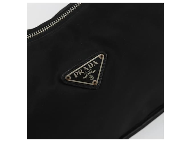 Borsa a tracolla PRADA Nylon Nero Argento Auth 190337A - vista 18