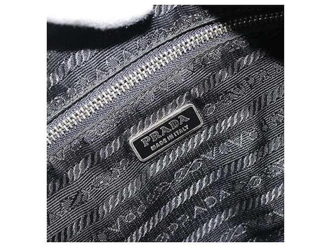 Borsa a tracolla PRADA Nylon Nero Argento Auth 190337A - vista 20